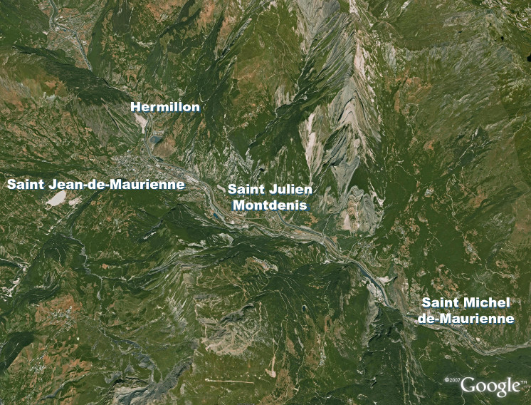 Carte Vallée de la Maurienne